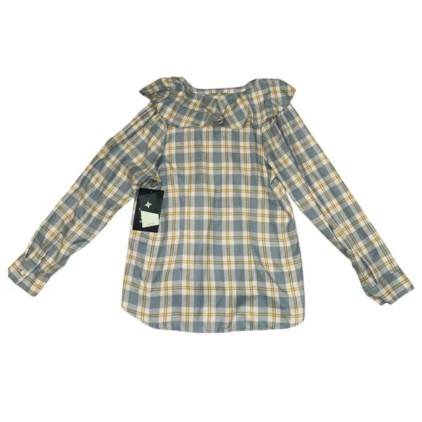 Tuckernuck NWT Blue V Neck Ruffle Eileen Button down women’s size XXL - Image 7