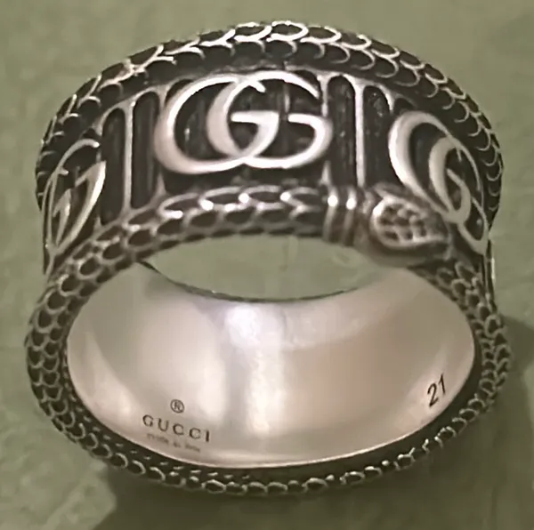 Silver Marmont Snake Ring with Double G AG925 - Image 4