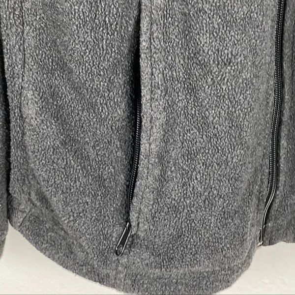 COLUMBIA Charcoal Gray Fleece Full Zipper Jacket Small Casual Outerwear Neutral - Image 8