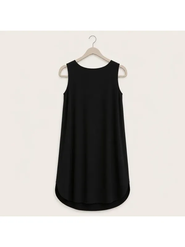 Oak + Fort Black Sleeveless Minimalist Shift Dress Size S - Image 2