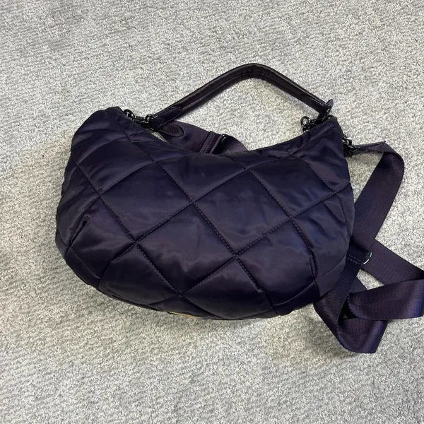 MZ WALLACE Quilted Madison Nylon Shoulder Hand Bag Crossbody Dark Purple Purse - Image 5