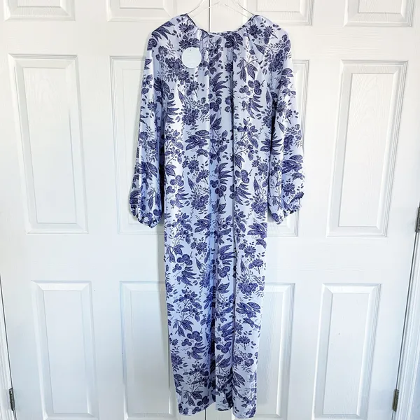 Hill House The Simone Crepe Dress in Lilac Tonal Floral Open Back Dress - Image 4
