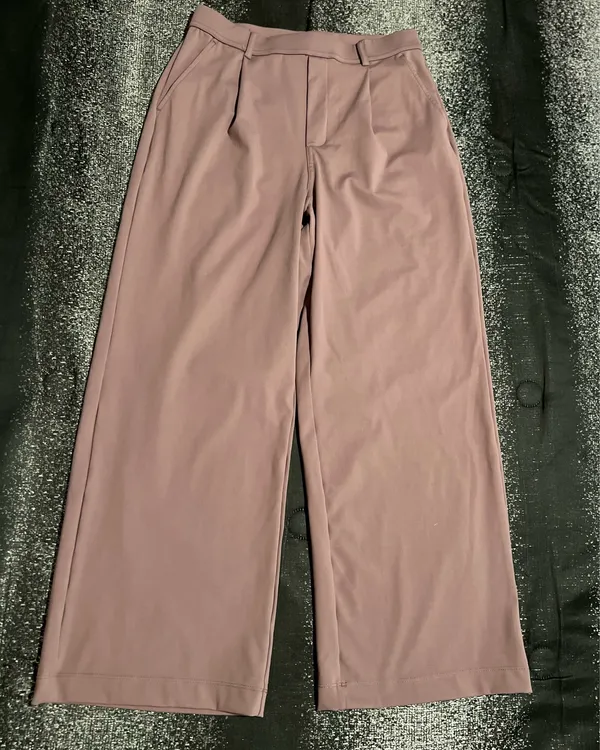 Womens small Halara Flex High Waisted Pleated Wide Leg Work Trousers-misty mauve - Image 2