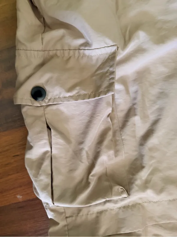 SHEIN Women's Khaki Cargo Utility Pants Elastic Drawstring Waist Wide Leg - Image 4