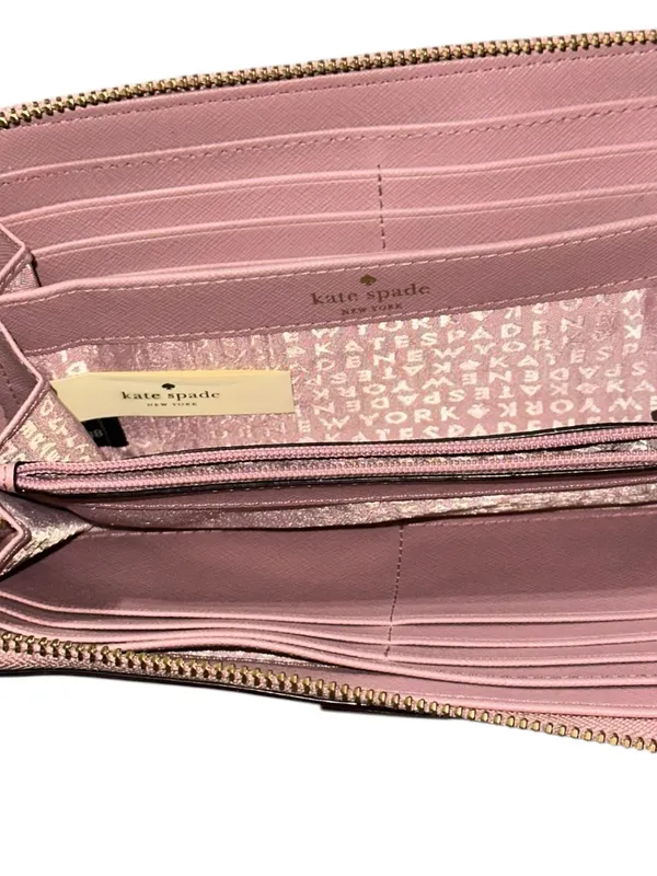 Kate Spade Laurel Way Neda Saffiano Leather Zip Around Wallet Dusty Peony Pink - Image 3