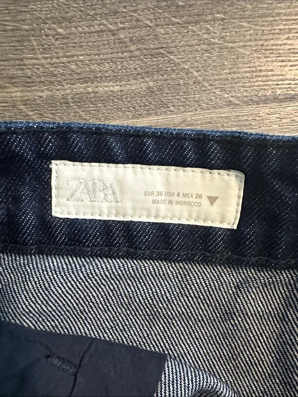 Zara Dark Blue Denim Jean Shorts - Image 4