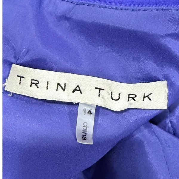 Trina Turk Romanova Cobalt Blue Cutout Sheath Dress‎ Size 14 Office Wear - Image 3