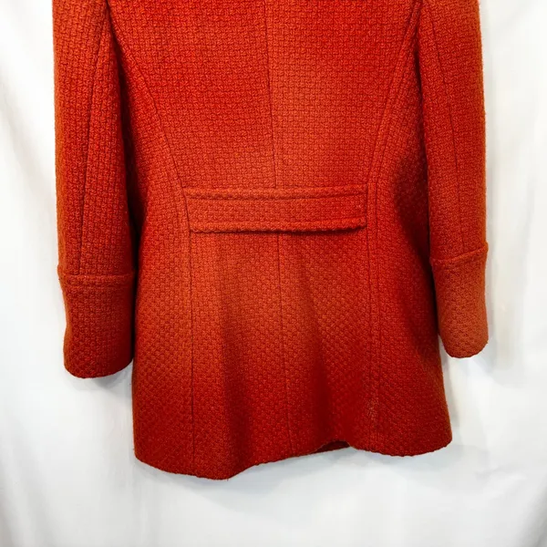Steve by Searle Small Coat‎ Wool Italy USA Orange Textured Double Breasted VTG C - Image 6