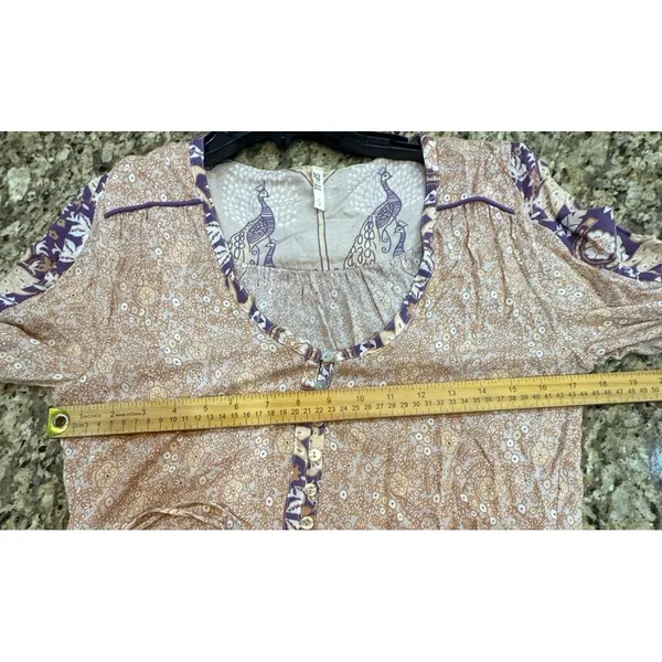 Spell And The Gypsy Xanadu Playsuit Peacock Romper in Gold Dust Size Small Boho - Image 10
