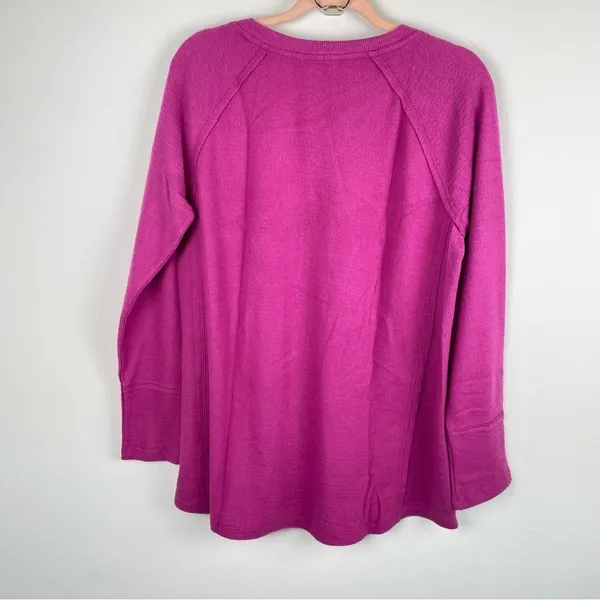 NWT Wildfox Pink Brushed Waffle Knit Sherpa Pullover Sweater Medium - Image 5