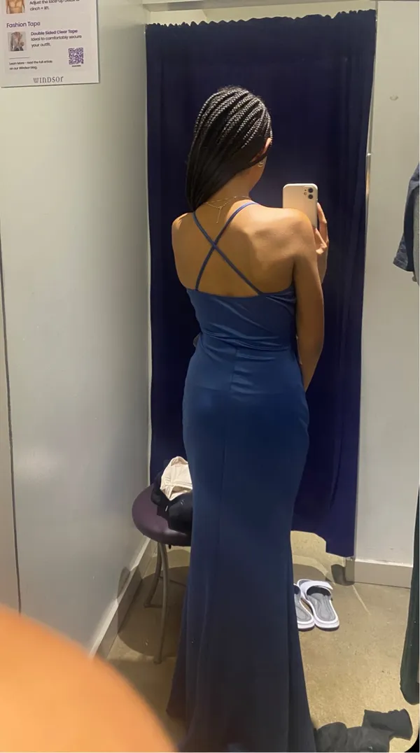 Windsor Prom Dress Blue Satin - Image 2