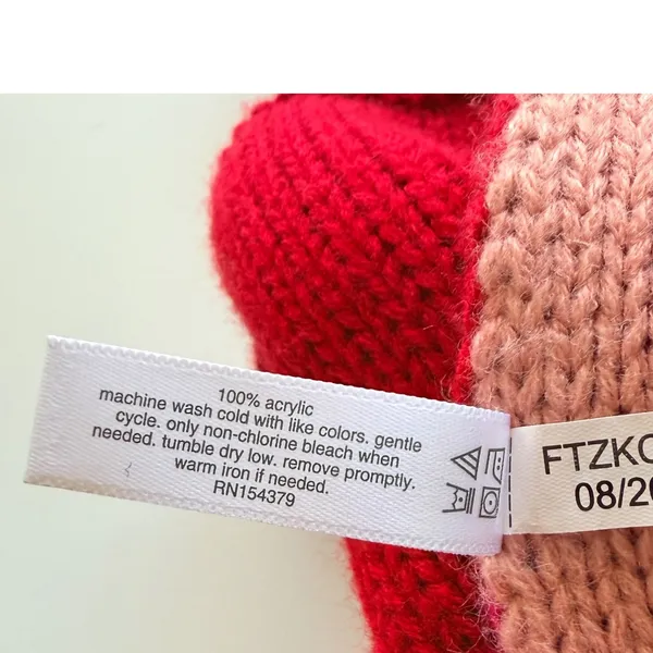 Aeropostale Scarf‎ Red Pink I Love You Graphic Knit Valentines Day Accessory - Image 4