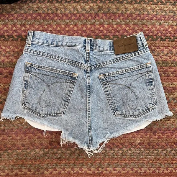 Vintage Original Calvin Klein Double Stone Cut Off Jean Shorts - Image 4