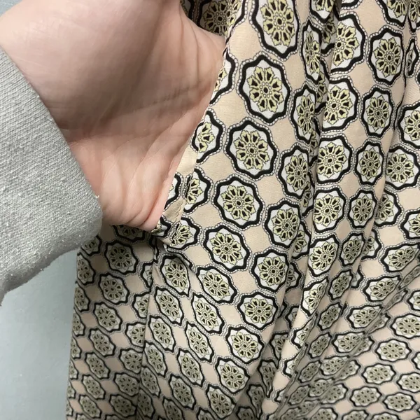 Zara Basic Women S‎ Geometric Print Harem Pants Beige Black - Image 4