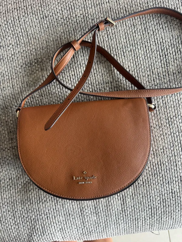 Kate Spade Crossbody Purse Brown Leather - Image 8