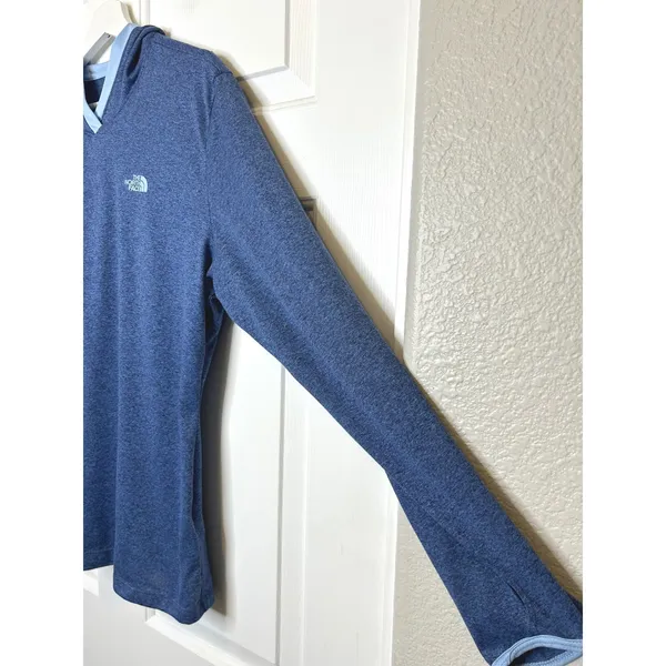 The North Face FlashDry Hoodie XL Blue Thumbhole Activewear - Image 2