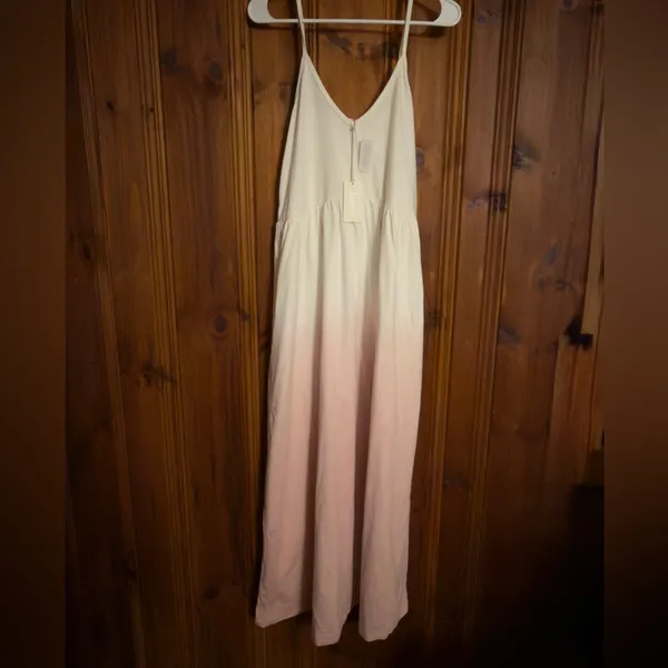 Z Supply White and Pink Hazy Ombre Maxi Dress Medium NWT 100% Cotton - Image 2