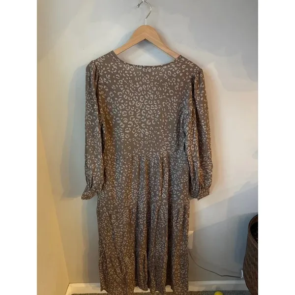 A New Day Leopard Print Tiered Midi Dress XS - Image 4