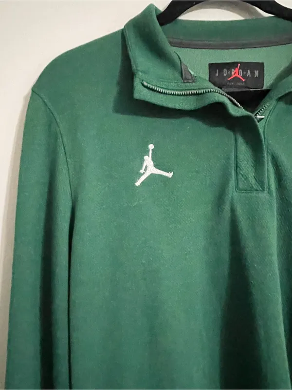 Nike Jordan Dri-fit Jumpman 1/4 Zip Long Sleeve Green Top DQ7917 Women’s Sz L - Image 3