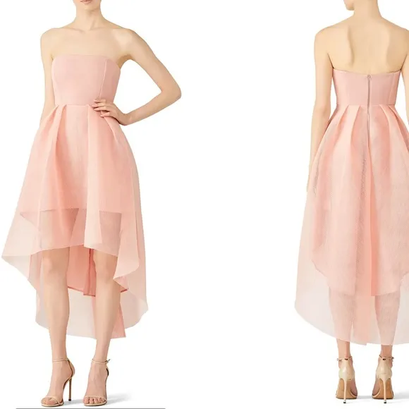 ELLIAT Blush‎ Pink Strapless Cocktail High Low Elysian Dress Size Large - Image 2