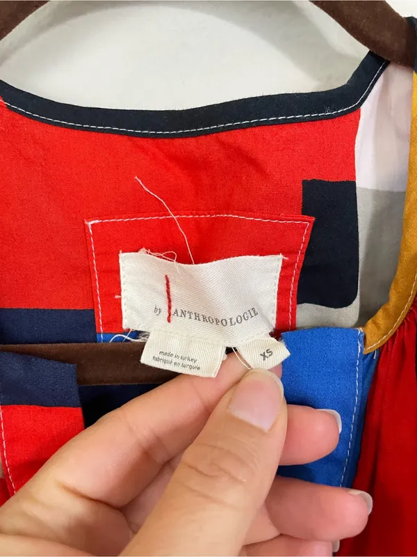 Anthropologie The Somerset‎ Patchwork Mini Dress Size XS - Image 2
