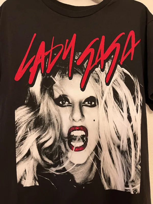 NWT Lady Gaga Graphic Tee Black Band Shirt Size M Pop Music Merch - Image 2