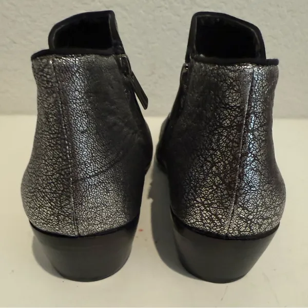 Sam Edelman Petty Ankle Boots Chelsea Bootie Zip Metallic Silver Leather 8.5 - Image 10