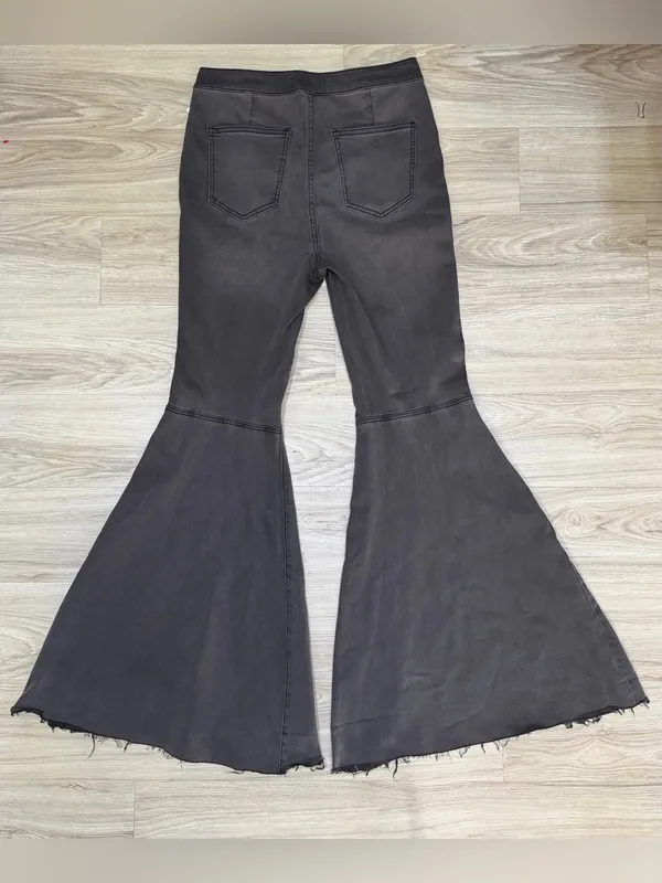 NEW Free People Just Float On Flare Jeans Smokestack 70s Boho Bell Bottom - Image 6