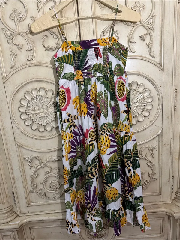 Farm Rio Anthropologie Cotton Tripixal Forest Maxi Dress Size Large - Image 7
