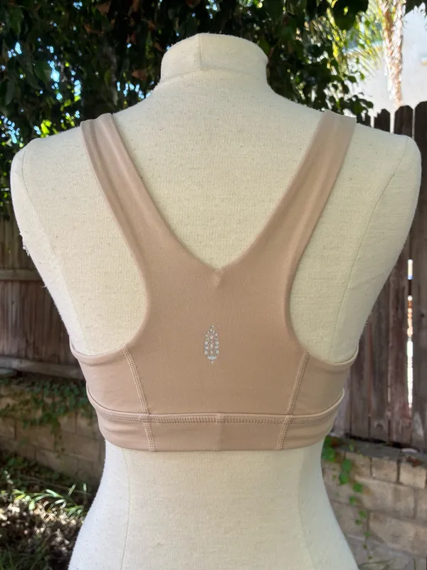 Free People Free Movement sport bra tan yoga Pilates gym activewear training M - Image 2