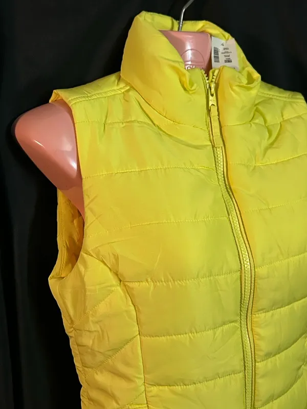 Aeropostale Women’s Lemon Yellow Quilted Puffer Vest XS NWT - Image 7