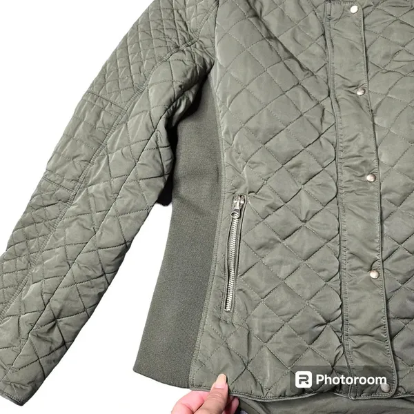 New‎ York & Company Army Green Quilt Jacket - Image 3