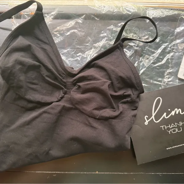 herslims Black Seamless Bodysuit Thong Womens Tummy Control Compression NWT - Image 2