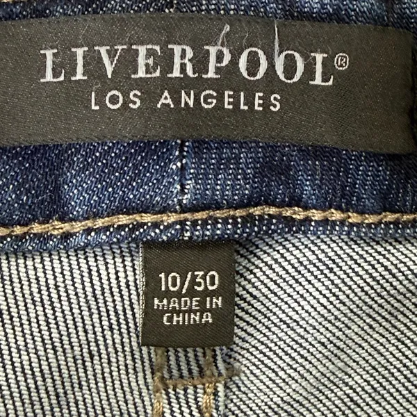 Liverpool Los Angeles Wide Leg Crop Belted Jeans Dark Wash Size 10/30 New - Image 9