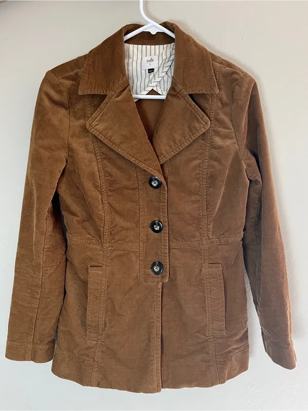 CAbi Journey Jacket #3554 Brown Corduroy Blazer S Fall Cotton Lyocell - Image 3