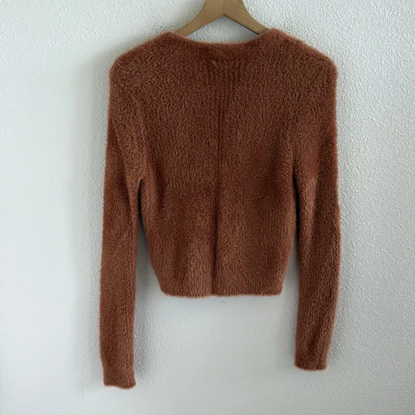 American Eagle Outfitters Rust Button-Up Cardigan Top Sweater Top Medium - Image 2