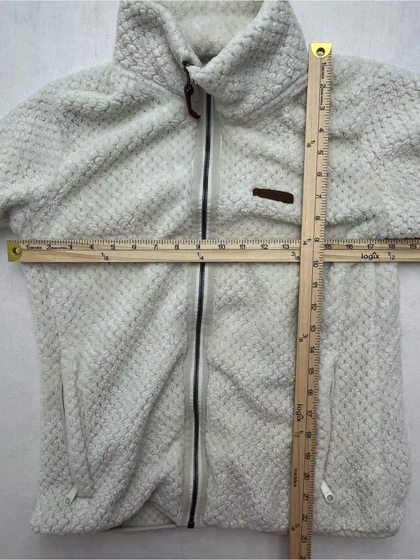 Columbia Sportswear Cream White Full Zip Women’s Sherpa Fleece Jacket Medium - Image 7