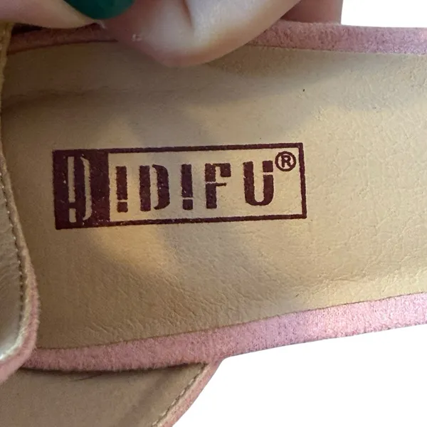 IDIFU‎ Cookie-MI 3" Block Heel Sandals Pink Suede Open Toe Women US 9.5 Formal - Image 7