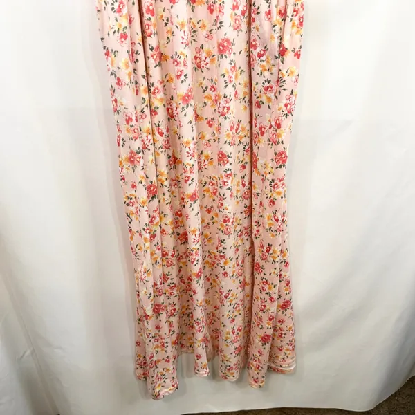 Culture Code Medium Maxi Dress‎ Pink Floral Smocked Cottagecore Feminine 1264 - Image 13