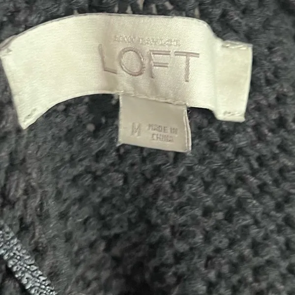 Loft • Black Oversized Open Front Short Sleeve Cardigan - Image 6