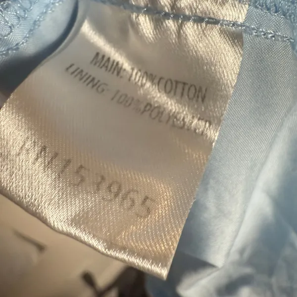 Area Stars Eyelet Trim Light Blue Long Sleeve Square Neck Dress Size Medium - Image 15
