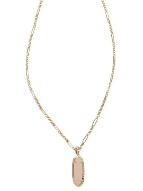 Kendra Scott Eva 14K Gold Over Brass Drop Earrings & Necklace-Rose Quartz - Image 10