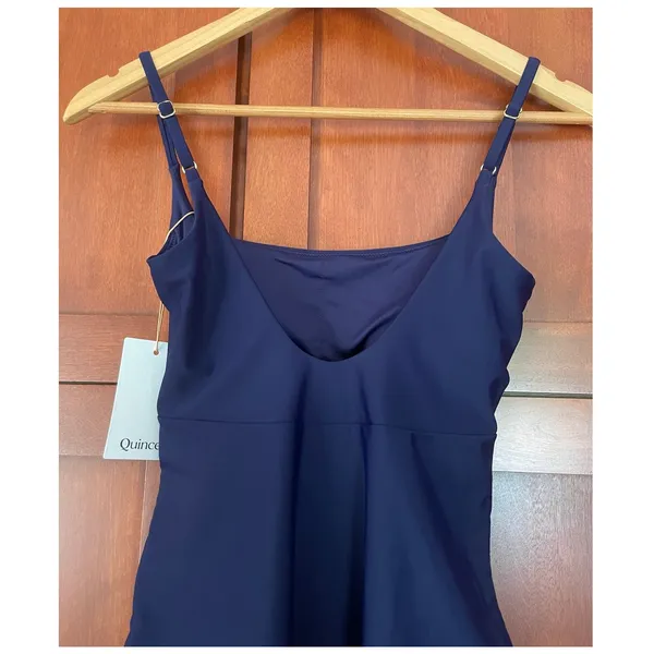 Quince Italian Cut Out One Piece Swimsuit Deep Navy Blue Size Medium NEW - Image 6