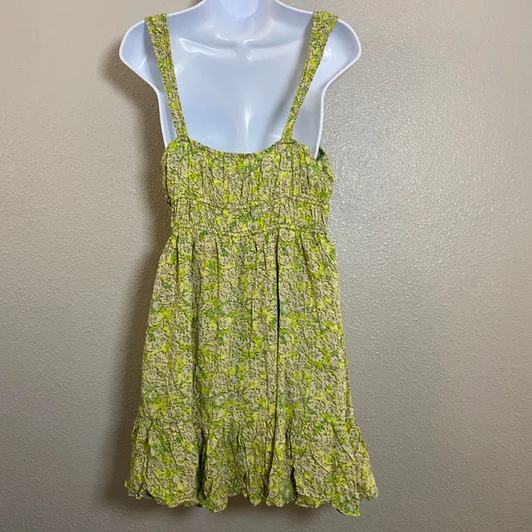Green Fairycore Milkmaid Dress Large Babydoll Feminine Romantic Cottagecore - Image 2