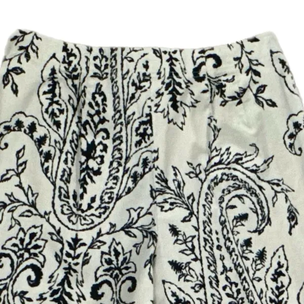 TALBOTS Petite Dress Pant Straight Leg Trouser Beige Black Damask Sz 10/12 - Image 8
