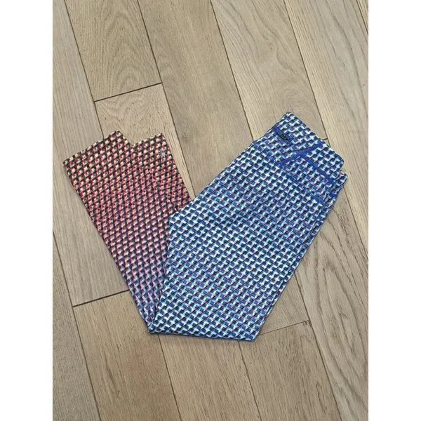 Athleta Multi Vivid Sonar Capri Running Leggings W/ Pockets Geometric Sz XS‎ - Image 10