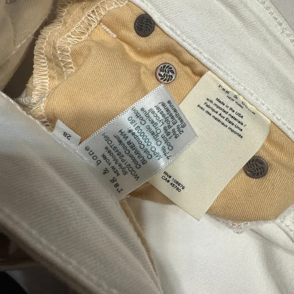 Rag‎ & Bone White Jeans Size 28 Women's Nina High-Rise Ankle Flare Raw Hem - Image 11