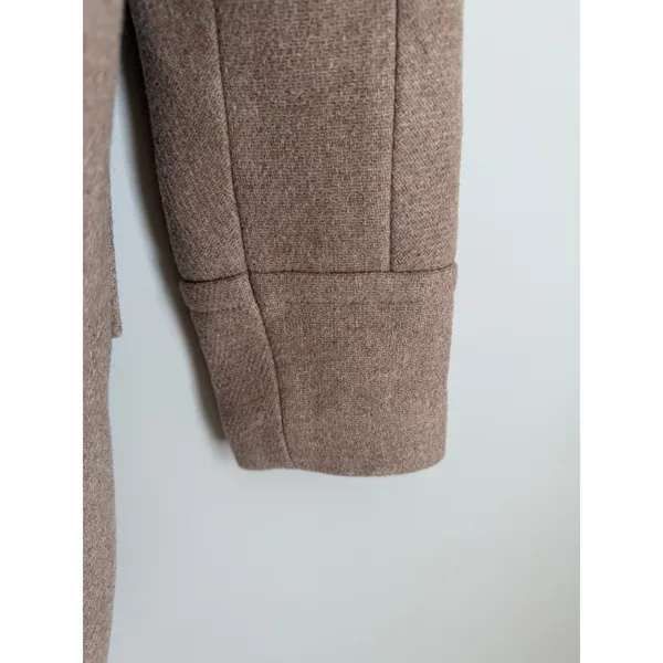 J.Crew Stadium Cloth Coat Women 6 Camel Tan Wool Blend Nello Gori - Image 4