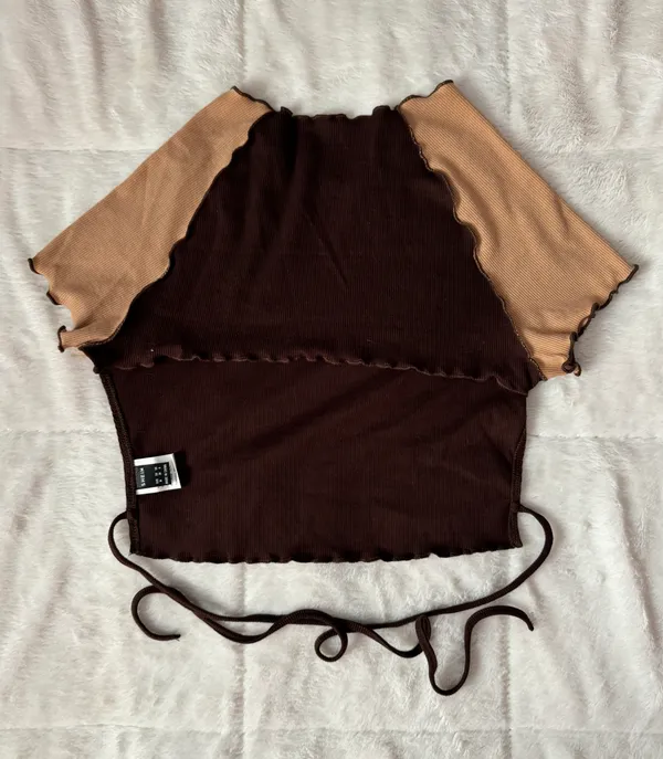 Brown Crop Top Size M - Image 2
