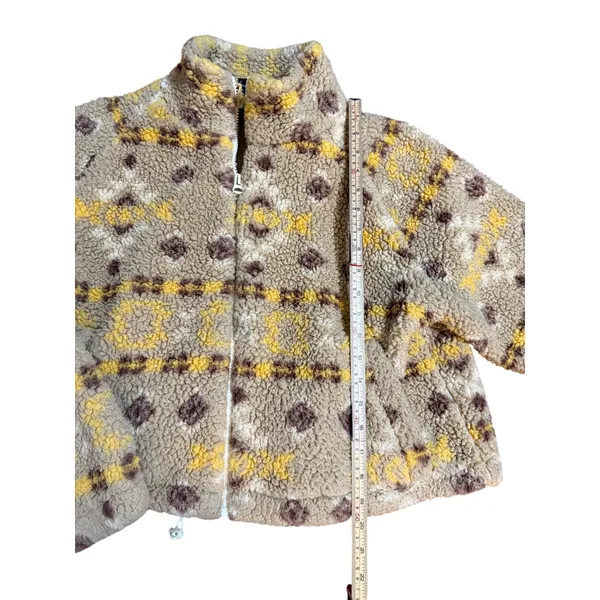 Love Tree Fleece Jacket Geometric Print Zipper Closure L‎ - Image 7